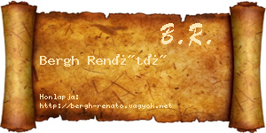 Bergh Renátó névjegykártya